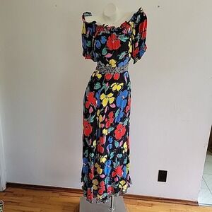 Rixo x Target Floral Maxi Dress 14 Off the Shoulder Effortless Feminine Vibrant